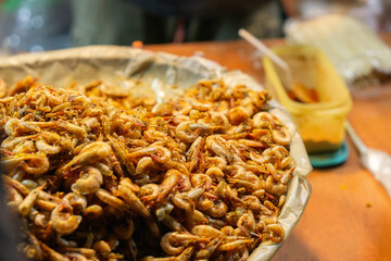 Delicious crispy fried shrimp ready to eat and enjoy