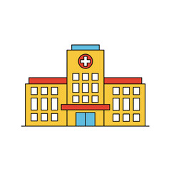 Obraz premium hospital building with medical cross and welcoming entrance