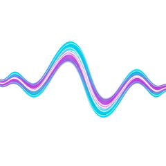 Abstract neon waveform on transparent background
