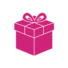 Obraz premium Pink gift box with ribbon and bow for celebration