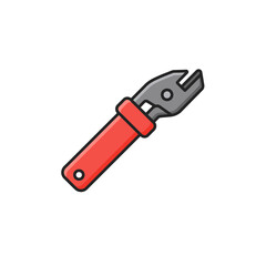 utility cutter with red handle for craft and construction tasks