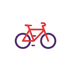 Fototapeta premium Minimal style bicycle with red frame and dark purple wheels