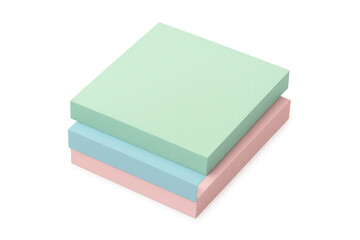 Fototapeta premium Stack of colorful sticky notes for organizing thoughts, reminders, messages and office stationery supplies