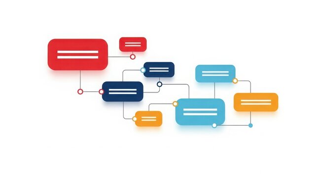 Abstract flowchart diagram flat design vector illustration for business presentation and infographic