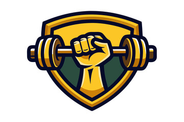 vector illustration of a hand with dumbbells