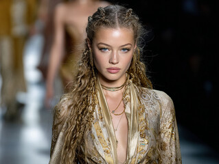 Young woman with blonde hair and natural light on her face, symbolizing Libra zodiac — balance, beauty, and peaceful harmony within the soul.
