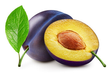 Plum isolated on white background