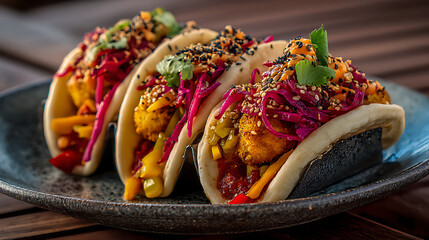 High-quality food images captured in natural light, featuring fusion, vegetarian, and colorful street food
