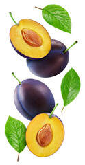 Plum isolated on white background