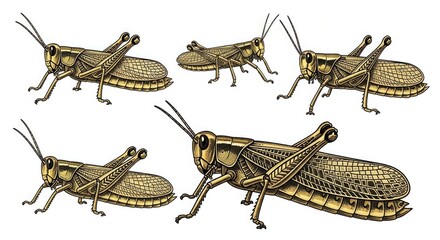 Grasshopper insect locust bug pest wildlife nature animal entomology arthropod biology illustration drawing art