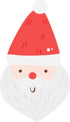 Santa Claus Clipart, Cute Christmas Character Vector Illustration