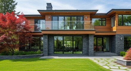 Luxury home exterior design architecture modern house real estate property landscaping garden residential building