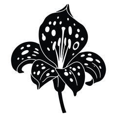 Elegant black and white flower design with unique petal patterns vector