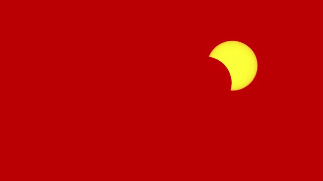 Solar Eclipse Time Lapse 500mm with Red Filter Astrophotography