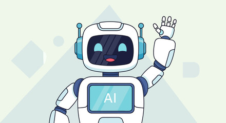 Ai robot artificial intelligence technology automation future innovation machine learning digital transformation communication connection robotics android virtual assistant chatbot design cartoon illu