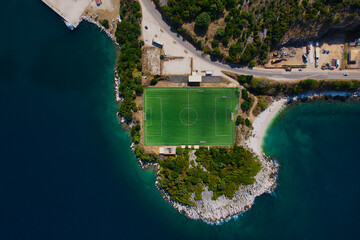 aerial view of the football pitch