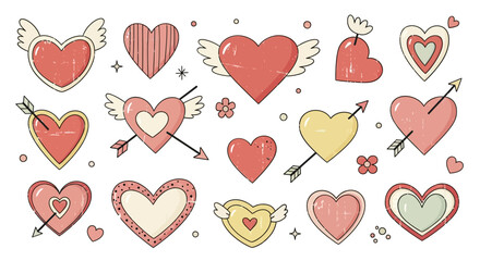 Hearts love valentine's day romance affection feelings emotions friendship relationship dating wedding anniversary celebration greeting card design art illustration graphic element symbol icon shape c