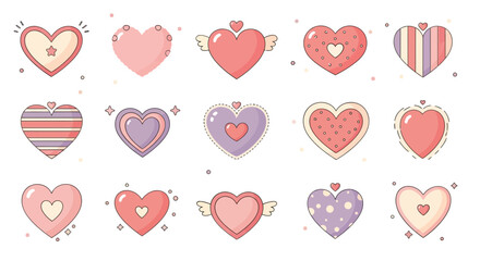 Hearts love valentine's day pixel art cute romantic feelings affection holiday celebration design decoration graphic illustration pattern background sweet adorable lovely romance