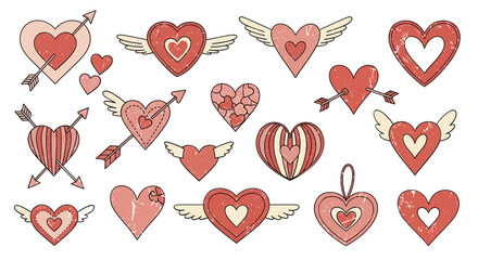 Hearts love valentine's day romance affection feelings emotions relationships dating wedding anniversary celebration decoration design art illustration graphic symbol icon element pattern background t