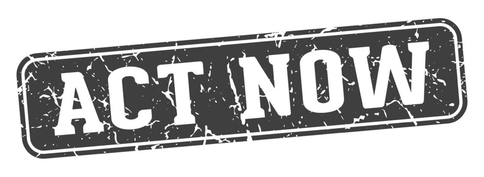 act now rectangular sign. act now stamp