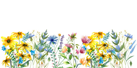 Watercolor flowers background vector for design.