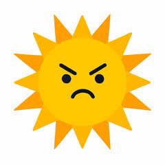 Angry Sun Character Vector