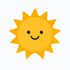 Smiling Sun Character Vector