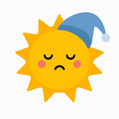 Sleepy Sun Character Vector
