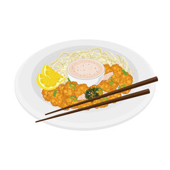 Vector Illustration Logo Clipart Karaage Chicken or Japanese Fried Chicken