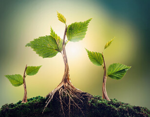 Growing Plant Sequence - a seedling grows progressively- metaphor for success or growth