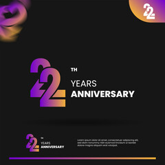22nd anniversary logo design