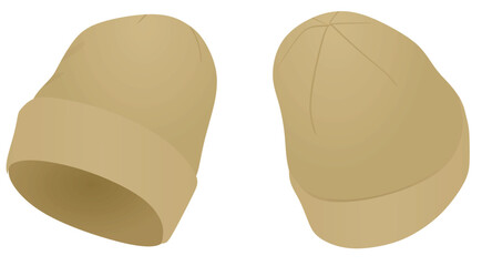 Brown winter hat. vector illustration	
