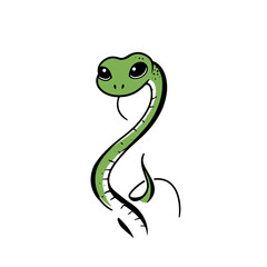 Fototapeta premium Anaconda. Anaconda simple black and white line art vector logo