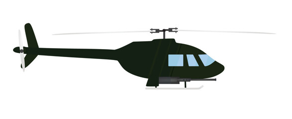 Green military helicopter. vector illustration