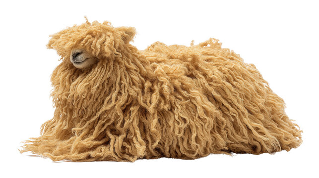 Guanaco wool clump background isolated on a Transparent background, PNG file.