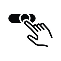 Turn off button click solid icon vector design good for web or mobile app
