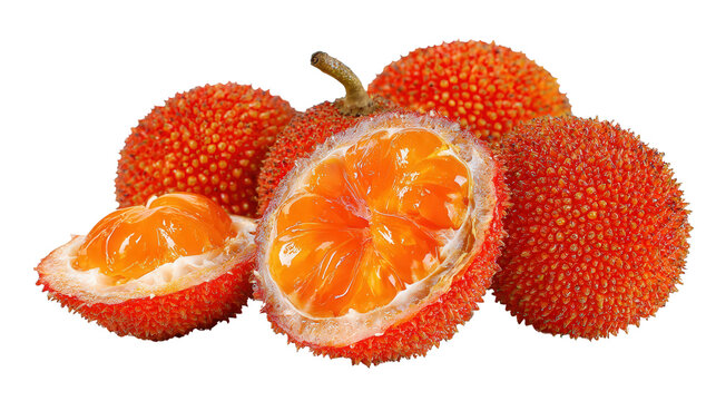 Gac fruit pulp background isolated on a Transparent background, PNG file.