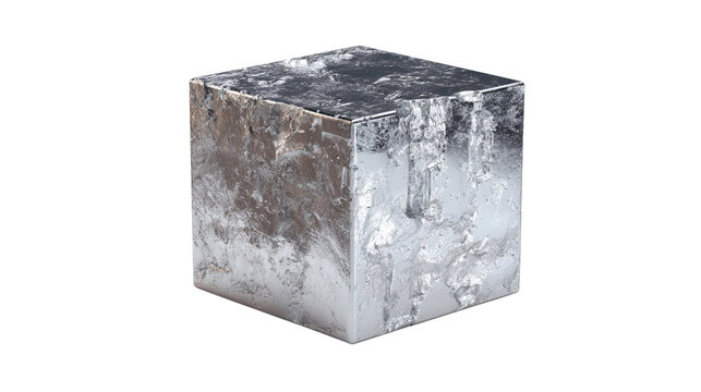 Galena metallic cube background isolated on a Transparent background, PNG file.