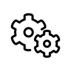 double wheel gear outline icon vector design good for web or mobile app