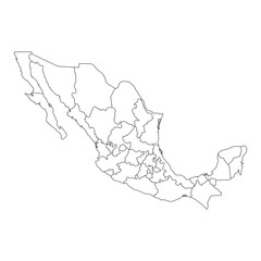 Mexico map symbol shape, travel web flat concept icon vector illustration .