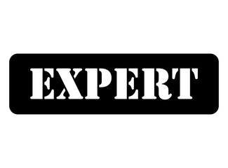 Expert stamp symbol, label sticker sign button, text banner vector illustration .