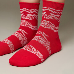 red socks on a white background
