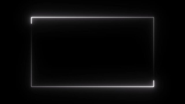 Abstract background glowing neon frame rectangle animation 4k video. and creating a stunning 4k video.