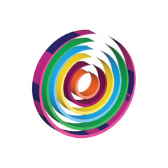 Rotational Rainbow Rings – 2D Sacred Pattern of Gradient Motion and Devotional Layering