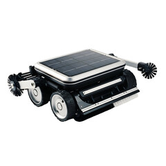 Solar powered robotic pool cleaner illustration on transparent background