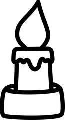 line art halloween candle