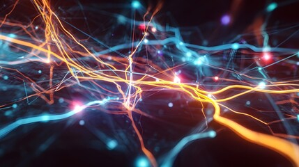 Futuristic Cyberspace Vision of a Complex Neural Network