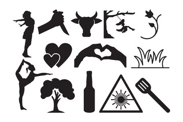 Lifestyle and Symbol Silhouette Set