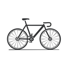 Stylized Road Bike Graphic in Silhouette, Cycling and Transportation Concept Art for Recreation and Fitness