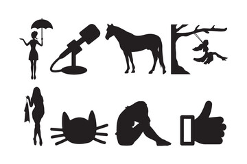 Mixed Silhouettes of Everyday Objects and People